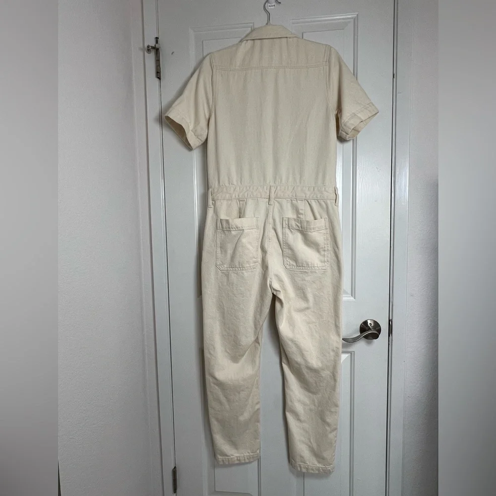 Everlane Short Sleeve‎ Denim Coveralls in Bone Size 4